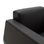 Dermis armchair inox with pu in black colour 88x75x75cm - Image 5