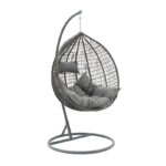 Zafer swing hanging metal-pp- pillow in grey color 106x103x200cm