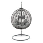 Zafer swing hanging metal-pp- pillow in grey color 106x103x200cm - Image 4