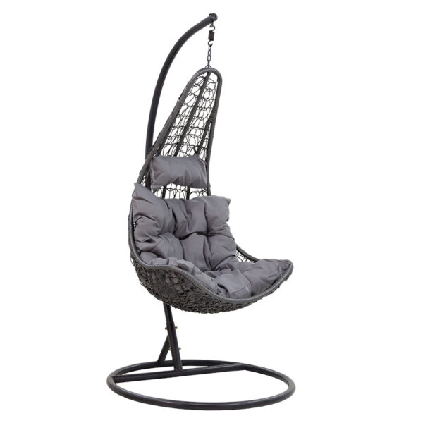 Soleil swing hanging metal-pp-pillow gray 103x83x200cm