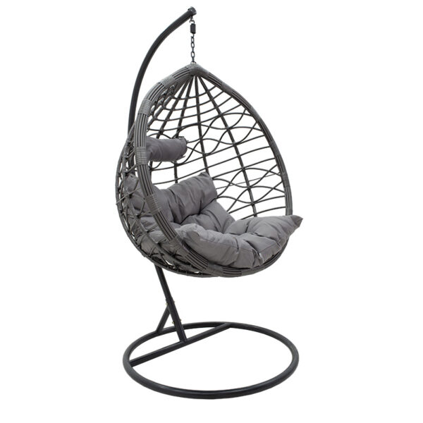 Hudson swing hanging metal-pp- pillow in gray color 109x119x195cm