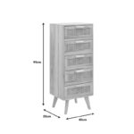 Othello chest of drawers wood in a natural shade 40x35x99cm - Слика 5