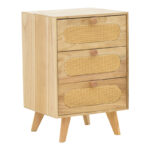 Bedside table Finian wood in a natural shade 40x35x59.5cm