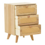 Bedside table Finian wood in a natural shade 40x35x59.5cm - Image 3
