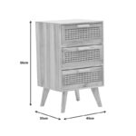 Bedside table Othello wood in a natural shade 40x35x66cm - Слика 4