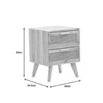 Othello bedside table wood in natural shade 40x34.5x49cm - Image 3