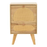 Bedside table Finian wood in a natural shade 40x35x59cm - Слика 2
