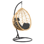 Hudson swing hanging metal black-pp natural-cushion black 109x119x195cm