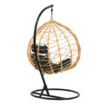 Hudson swing hanging metal black-pp natural-cushion black 109x119x195cm - Image 3