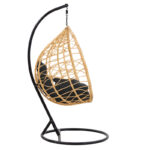 Hudson swing hanging metal black-pp natural-cushion black 109x119x195cm - Image 4