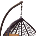 Zafer swing hanging metal-pp brown-cushion beige 106x103x200cm - Слика 3