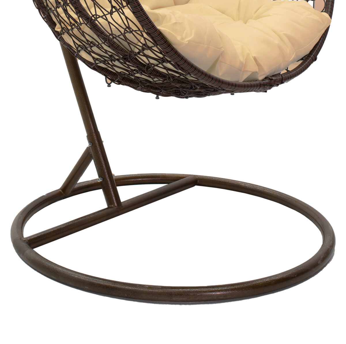 135-000023-5 Zafer swing hanging metal-pp brown-cushion beige 106x103x200cm - Слика 6