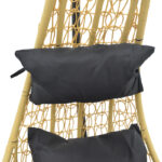 Garden swing Soleil hanging pp in natural color and black metal 103x83x200cm - Image 3