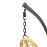 Garden swing Soleil hanging pp in natural color and black metal 103x83x200cm - Image 5