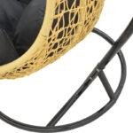 Garden swing Soleil hanging pp in natural color and black metal 103x83x200cm - Image 6
