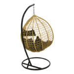 Zafer swing hanging pp in natural color and black metal 106x103x200cm - Image 2