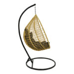 Zafer swing hanging pp in natural color and black metal 106x103x200cm - Image 3