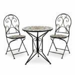 Mosaic dining set set 3pcs metal black