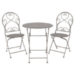 Walen dining table set of 3 metal in bronze shade