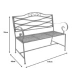 Benko metal bench in bronze shade 114x45x95cm - Слика 6