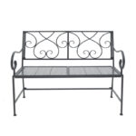 Cazpo metal bench in black shade 114x45x90cm - Image 2