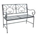 Cazpo metal bench in black shade 114x45x90cm