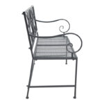 Cazpo metal bench in black shade 114x45x90cm - Image 3
