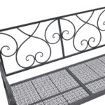 Cazpo metal bench in black shade 114x45x90cm - Image 4