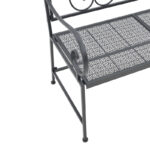 Cazpo metal bench in black shade 114x45x90cm - Image 5