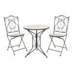 Sellis dining set 3pcs mosaic-metal black
