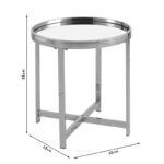 Side table Tristan steel silver-glass silver D55x55cm - Image 2