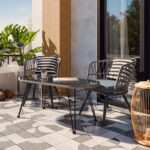 Naoki table metal black-pe grey-glass 100x45x46cm - Слика 2