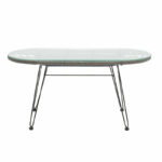 Naoki table metal black-pe grey-glass 100x45x46cm - Слика 3