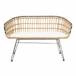 Sofa 2 seater Naoki metal black-pe natural 120x55x79cm - Image 2