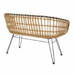 Sofa 2 seater Naoki metal black-pe natural 120x55x79cm - Image 3