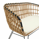 Sofa 2 seater Naoki metal black-pe natural 120x55x79cm - Image 4
