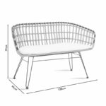 Sofa 2 seater Naoki metal black-pe natural 120x55x79cm - Image 5