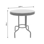 Table Paula metal-pe rattan brown D60x60cm - Слика 3