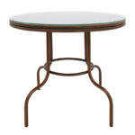 Table Paula metal-pe rattan brown D90x75cm