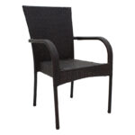 Armchair Laura metal-pe rattan brown