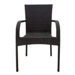 Armchair Laura metal-pe rattan brown - Image 4