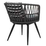 Naoki armchair metal black-pe gray-cushion black/white - Image 2