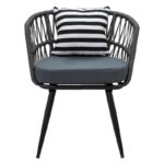 Naoki armchair metal black-pe gray-cushion black/white - Image 4
