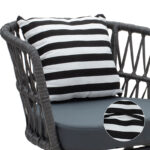 Naoki armchair metal black-pe gray-cushion black/white - Image 5