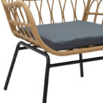 Armchair Naoki metal black-pe natural-cushion grey - Слика 6