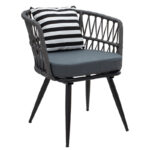 Naoki dining set 5pcs pe gray-metal black - Слика 2