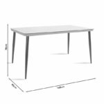 Naoki dining set 5pcs pe gray-metal black - Слика 4