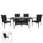 Dining set 7pcs Cellin pe natural-metal