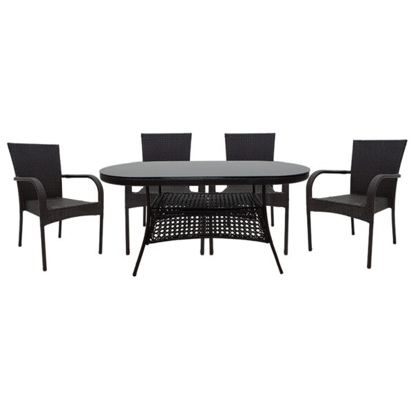 Трпезариски сет 5 парчиња Cellin pe кафеаво-метален