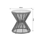 Table Mabil rattan natural-glass D50x55cm - Слика 5